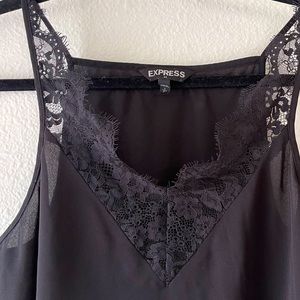 Express Black Lace Trim Top